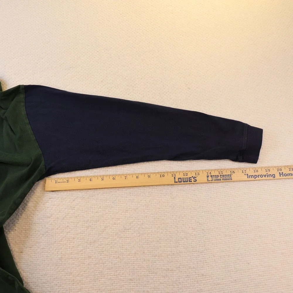 Old Navy Boys XL Long Sleeve T-Shirt Green Navy Colorblock Vintage 2005 Logo